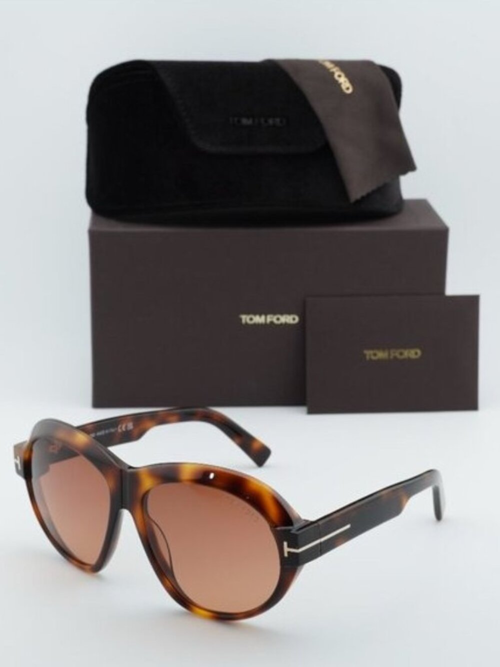 Tom Ford FT1113 53T Inger Geometric Sunglasses - Blonde Havana/Bordeaux
